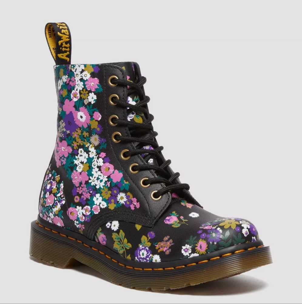 DR.MARTENS 1460 Women's Vintage Floral Leather Lace Up Boots
